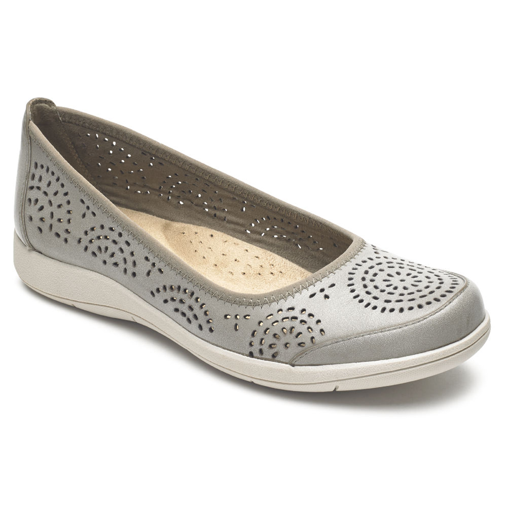 Rockport Womens Daisey Ballet - Slip-On Grey - QUE182076